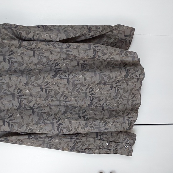 Bugatchi Mens Neutral Leaf Print Button down Dress Shirt Camo Sz.Large - Picture 6 of 9